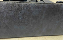 Load image into Gallery viewer, Darcy Marks London Womens Dark Blue Faux Leather Magnetic Flap Backpack With Tag
