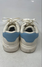 Load image into Gallery viewer, Zara Mens White Blue Leather Low Top Lace-Up Sneaker Shoes Size EUR 46
