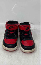 Load image into Gallery viewer, Nike Kids Court Borough Mid 2 Black Red Hook And Loop Sneaker Shoes Size 7C
