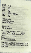 Load image into Gallery viewer, H&amp;M Womens Blue Floral Lace Short Balloon Sleeve Round Neck A-Line Dress Size 12
