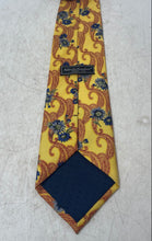 Load image into Gallery viewer, Alfredo Bendiani Mens Mustard Yellow Floral Paisley Print Adjustable Pointed Tie
