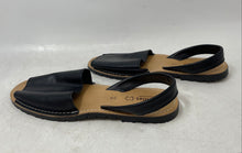 Load image into Gallery viewer, Sevillas Womens Black Leather Peep Toe Slip-On Slingback Sandals Size EU 39
