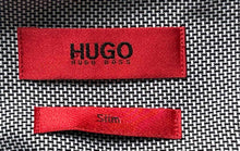 Load image into Gallery viewer, Hugo Boss Mens Gray Long Sleeve Slim Fit Collared Button Front Dress Shirt Sz 15
