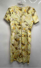 Load image into Gallery viewer, Calvin Klein Womens Yellow Floral Short Sleeve Round Neck Sheath Dress Size 10
