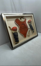 Load image into Gallery viewer, Vintage Game Of Baseball Catcher's Gear Set Equipment Picture Frame Shadow Box
