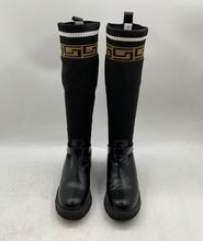 Load image into Gallery viewer, J&amp;L Womens Black Leather Pull-On Round Toe Knee High Boots Size EUR 36
