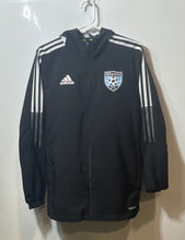 Load image into Gallery viewer, Adidas Mens Black Weston FC Hooded Full-Zip Tiro 21 Windbreaker Jacket Size XS
