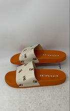 Load image into Gallery viewer, Coach Womens Udele Sport Orange White Strap Bear Design Slide Sandals Size 10B
