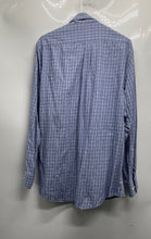 Load image into Gallery viewer, Michael Kors Mens Blue Plaid Long Sleeve Regular Fit Dress Shirt Size 16 34/35
