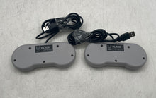 Load image into Gallery viewer, Lot Of 2 Pcs Vilros Gray SNES Classic Weighted USB Gamepad Controller Not Tested
