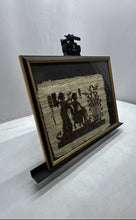 Load image into Gallery viewer, Framed Egyptian Art Print Papyrus King Tutankhamun And Queen Ankhesenamun
