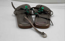 Load image into Gallery viewer, Authentic Miu Miu Womens Gray Leather Beaded Flat Thong Sandals Size EUR 36 Worn
