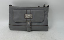 Load image into Gallery viewer, Nine West Womens Gray Leather Outer &amp; Inner Pockets Crossbody Bag
