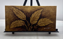 Load image into Gallery viewer, Hand Drawn Brown And Gold Color Plant Leaves Signed Framed Painting On Canvas
