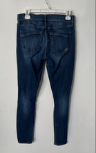 Load image into Gallery viewer, Express Womens Blue Denim Distressed Mid-Rise Legging Skinny Leg Jeans Size 4R
