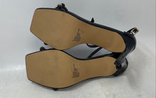 Load image into Gallery viewer, Express Womens Black Open Toe Buckle Stiletto Ankle Strap Heels Size 9
