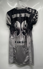 Load image into Gallery viewer, UWA Womens Gray Black King Of The Turf #99 Personalized Football Dress Sz Y-XL
