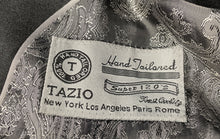 Load image into Gallery viewer, Tazio Italy Mens Black Notch Lapel Ultra Slim Two-Button Blazer Size No Size
