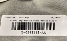 Load image into Gallery viewer, Sienna Sky Womens Green Short Sleeve V-Neck Tie Waist Blouse Top Size S
