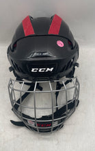 Load image into Gallery viewer, CCM FM50S Black Red Ice Hockey Helmet Combo With Flip-Up Caged Facemask

