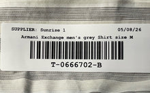 Load image into Gallery viewer, Armani Exchange Mens Beige Gray Striped Long Sleeve Button-Up Shirt Size M
