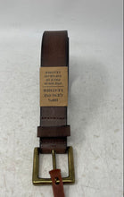 Load image into Gallery viewer, Stone Mountain Mens Brown Top Grain Leather Adjustable Dress Belt Size S 30-32
