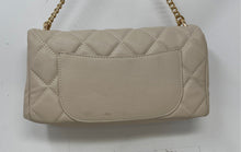 Load image into Gallery viewer, Badgley Mischka Womens Beige Diamond Quilted Studded Turn Lock Crossbody Handbag
