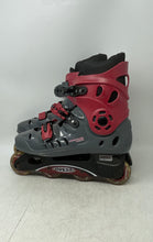 Load image into Gallery viewer, Quest Mens Forward Gray Red Leather Adjustable Inline Roller Skates Size 11
