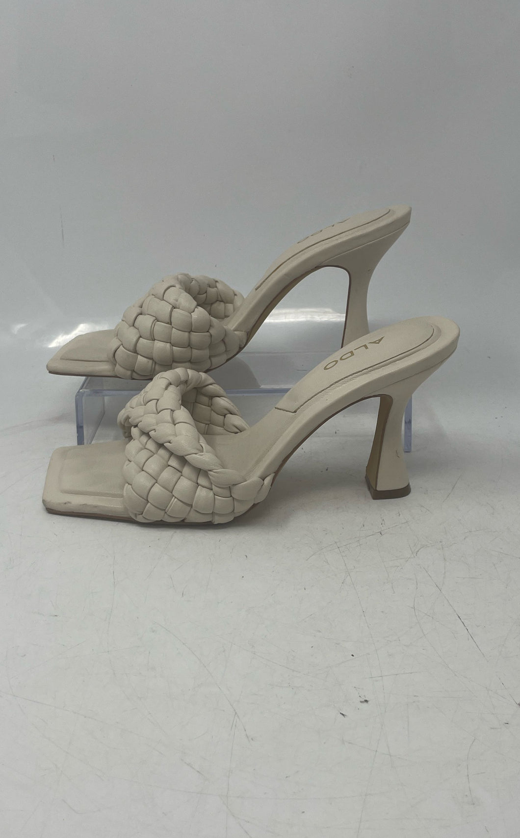 Aldo Womens Milano Beige Braided Open Toe Slip-On Slide Sandals Size 7.5