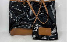 Load image into Gallery viewer, Nine West Womens Black Brown Leather Charm Inner Pocket Tote Handbag With Wallet
