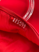 Load image into Gallery viewer, Escada Beaute Womens Red Clear Double Ring Handle Zipper Cosmetic Bag
