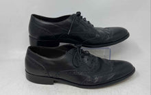 Load image into Gallery viewer, Bruno Magli Mens Black Leather Wingtip Lace-Up Brogue Dress Shoes Size 11
