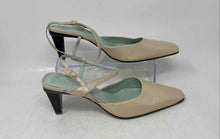 Load image into Gallery viewer, Gianni Bini Womens Beige Leather Square Toe Block Ankle Strap Heels Size 9.5M
