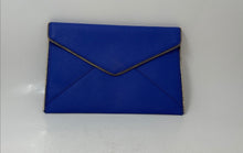 Load image into Gallery viewer, Rebecca Minkoff Womens Leo Blue Snap Small Envelope Clutch Handbag
