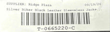 Load image into Gallery viewer, Silver Bike Mens Black Leather Sleeveless Snap Front Biker Vest Jacket Size 3XL
