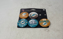 Load image into Gallery viewer, WinCraft Sports NFL Miami Dolphin Team Fans Collectible Button Pins Pack 5 Pcs
