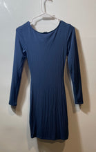 Load image into Gallery viewer, Forever 21 Womens Blue Long Sleeve Twisted Front Knot Bodycon Dress Size S
