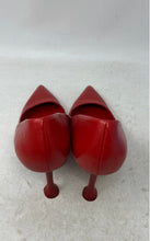 Load image into Gallery viewer, Zara Womens Red Leather Pointed Toe Slip-On High Pump Heels Size EUR 39
