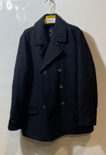 Load image into Gallery viewer, Gap Mens Blue Collared Long Sleeve Flap Pocket Double Breasted Pea Coat Size XL
