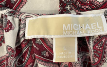 Load image into Gallery viewer, Michael Kors Womens Multicolor Paisley Print Long Sleeve Fit &amp; Flare Dress Sz L

