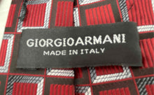 Load image into Gallery viewer, Giorgio Armani Mens Red &amp; Multicolor Geometric Silk Adjustable Designer Tie
