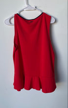 Load image into Gallery viewer, Tommy Hilfiger Womens Red Sleeveless Round Neck Peplum Hem Tank Top Size XL
