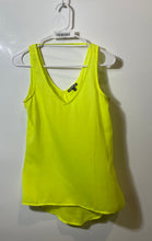 Load image into Gallery viewer, Express Womens Lime Green Sleeveless V-Neck Wide Strap Pullover Tank Top Size XS
