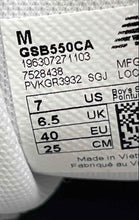 Load image into Gallery viewer, New Balance Boys 550 GSB550CA White Black Low Top Lace-Up Sneaker Shoes Size 7M
