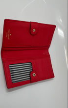 Load image into Gallery viewer, Kate Spade New York Womens Red Card Holder Outer Pocket Small Bi-Fold Wallet
