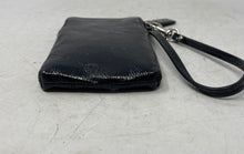 Load image into Gallery viewer, Coach Womens Black Leather Detachable Strap Zip Top Lined Small Wristlet Wallet
