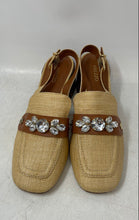 Load image into Gallery viewer, Arezzo Womens Emery Beige Brown Adjustable Strap Block Slingback Sandals Size 39
