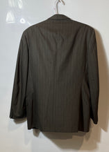 Load image into Gallery viewer, Sangiorgio Mens Brown Striped Print Double Breasted 6-Button Blazer No Size
