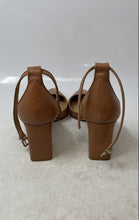Load image into Gallery viewer, Antonio Melani Womens Beige Leather Pointed Toe Buckle Ankle Strap Heels Size 10
