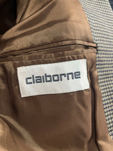 Load image into Gallery viewer, Claiborne Mens Brown Houndstooth Long Sleeve Notch Lapel Three Button Blazer 41R
